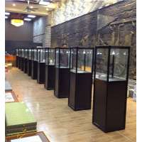 glass jewelry display cabinet with lock light and door