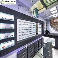 Customized impressive high end eyeglass shop decoration display optical shop interior design for sale