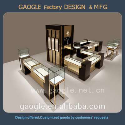 Wooden cabinet stand glass jewelry display showcase for shop display