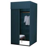 Custom size trade show display stainless steel tubes retail clothing shop store portable fitting room dressing room